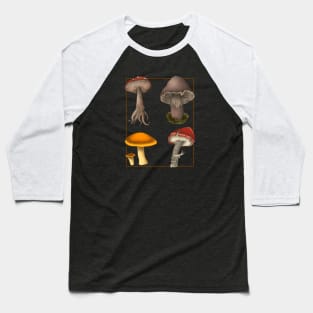 Botanical Mushrooms Baseball T-Shirt